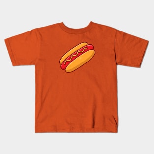 Hotdog Cartoon Vector Icon Illustration (14) Kids T-Shirt